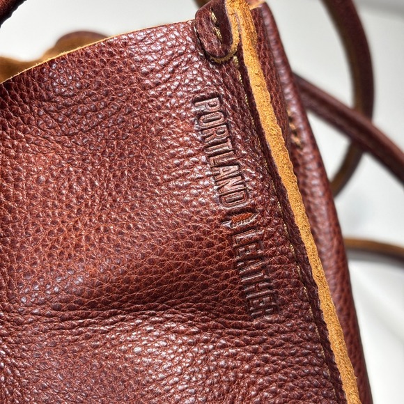 Portland Leather Goods Bucket Bag Chestnut Brown  Pebbled Leather - Picture 9 of 13